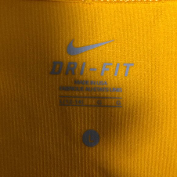 Nike Dri-Fit Athletic Top Womens Large Yellow Sleeveless Tank - Picture 5 of 8